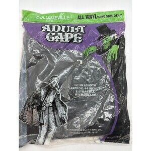 Vintage Collegeville "ADULT CAPE" Packaging Vampire Dracula Halloween Decor